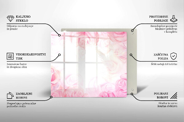 Tocător din sticlă Fundal delicat de trandafiri