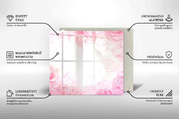 Tocător din sticlă Fundal delicat de trandafiri