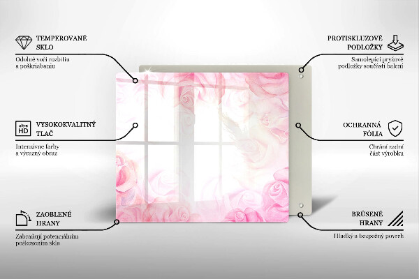 Tocător din sticlă Fundal delicat de trandafiri