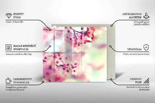 Tocător din sticlă Natură flori de măr