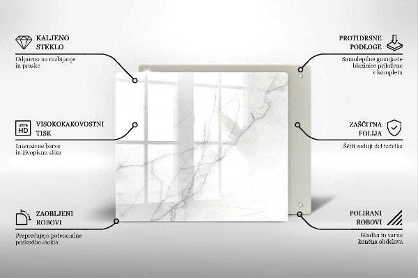 Tocător din sticlă Fundal de piatră de marmură