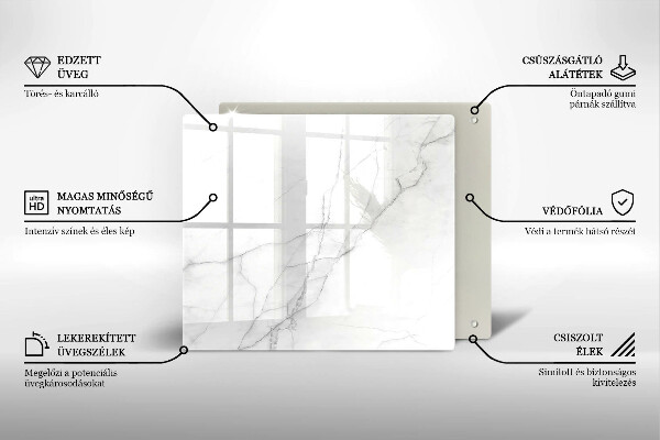 Tocător din sticlă Fundal de piatră de marmură