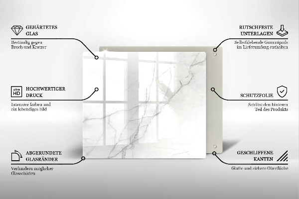 Tocător din sticlă Fundal de piatră de marmură
