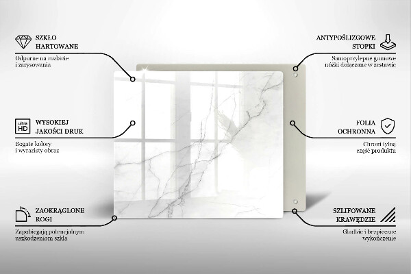 Tocător din sticlă Fundal de piatră de marmură