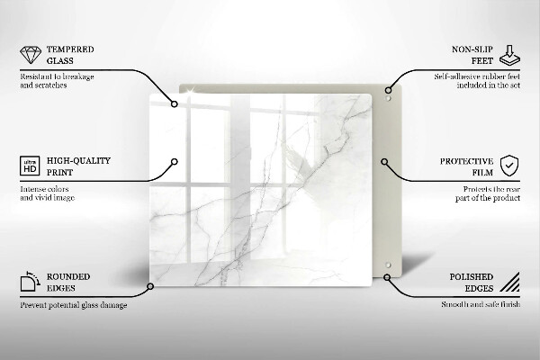 Tocător din sticlă Fundal de piatră de marmură