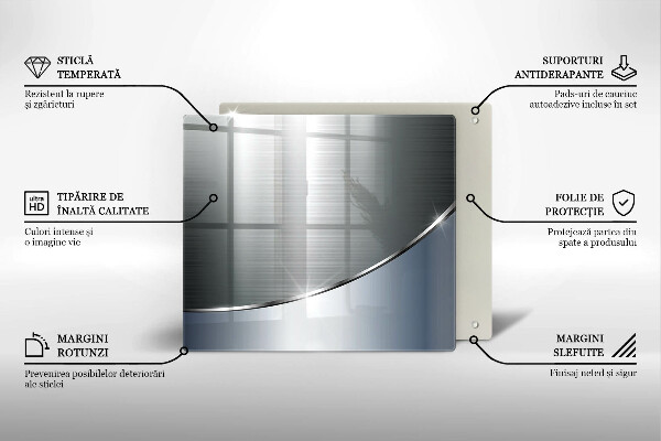 Tocător din sticlă Model de abstractizare din metal