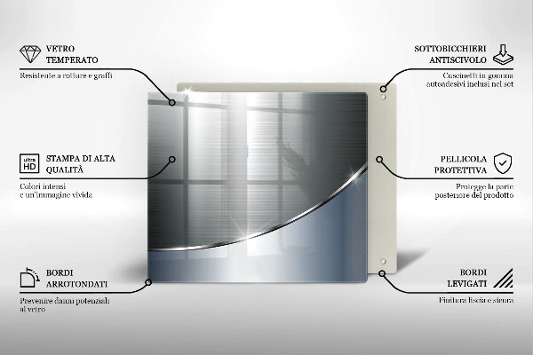 Tocător din sticlă Model de abstractizare din metal