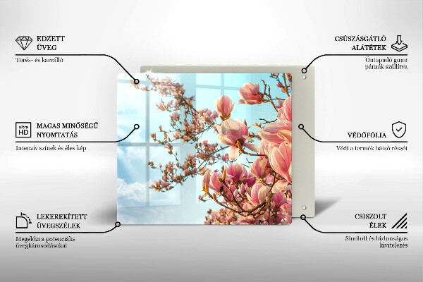 Tocător din sticlă Arborele cu flori roz