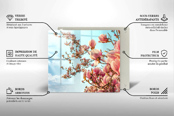 Tocător din sticlă Arborele cu flori roz