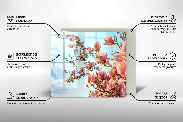 Tocător din sticlă Arborele cu flori roz