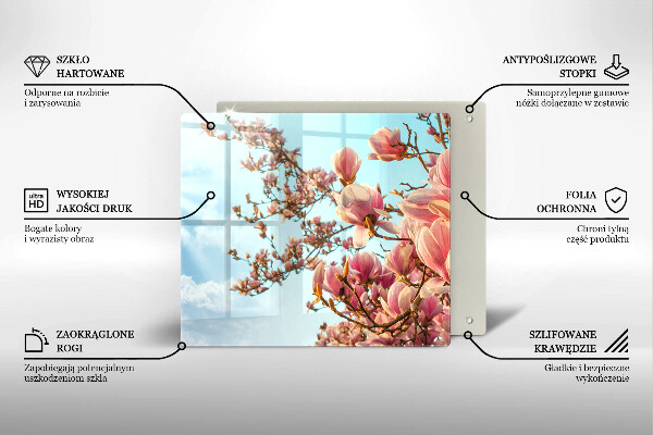 Tocător din sticlă Arborele cu flori roz