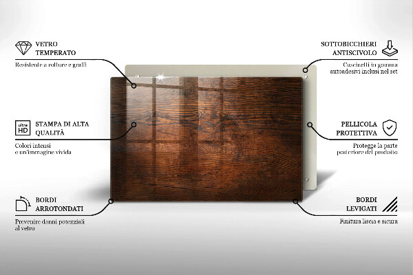 Tocător de bucătărie Scândură din lemn de culoare închisă