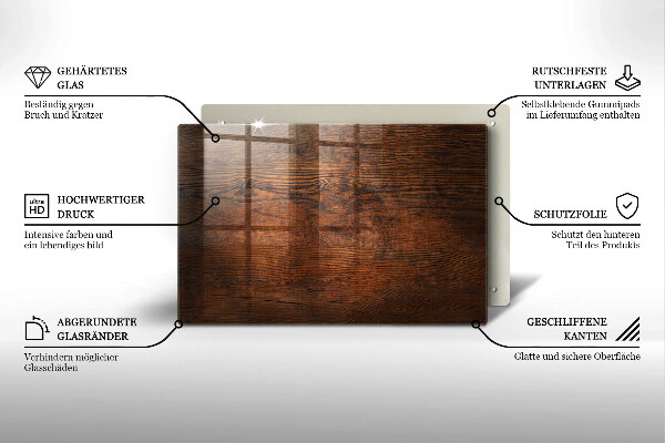 Tocător de bucătărie Scândură din lemn de culoare închisă
