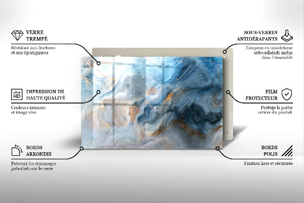Tocător de bucătărie Textura marmură