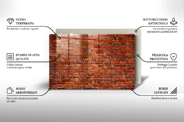 Tocător de bucătărie Perete din zid de cărămidă