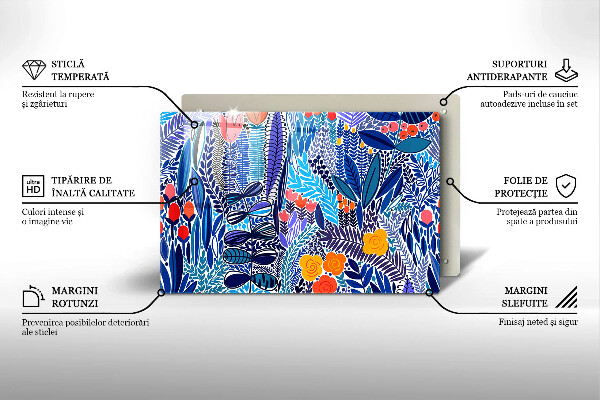 Tocător sticlă Lunca pictata