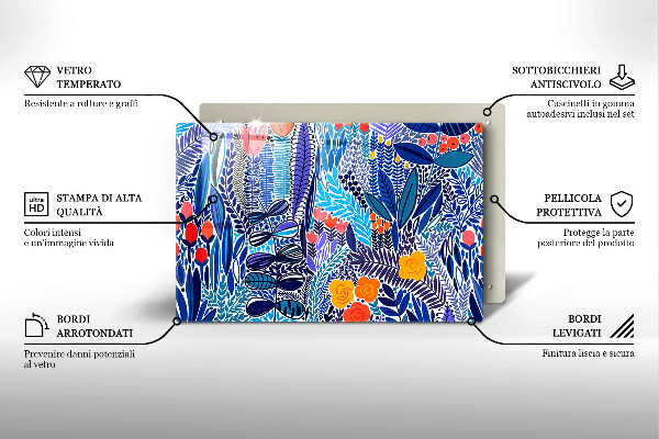 Tocător sticlă Lunca pictata