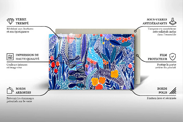 Tocător sticlă Lunca pictata