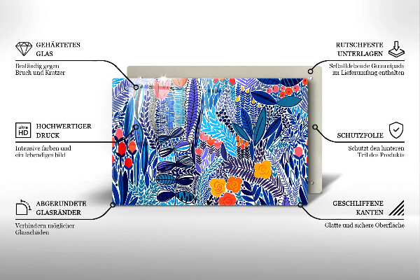 Tocător sticlă Lunca pictata