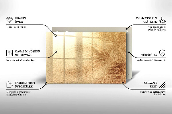 Tocător sticlă Vacanță pe plajă cu nisip