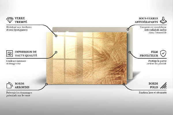 Tocător sticlă Vacanță pe plajă cu nisip