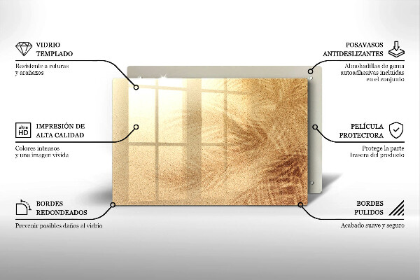 Tocător sticlă Vacanță pe plajă cu nisip