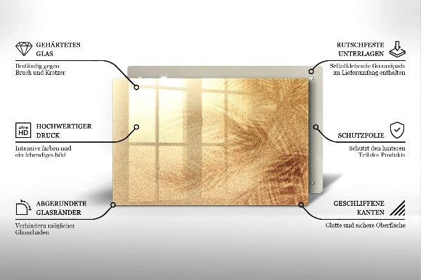 Tocător sticlă Vacanță pe plajă cu nisip