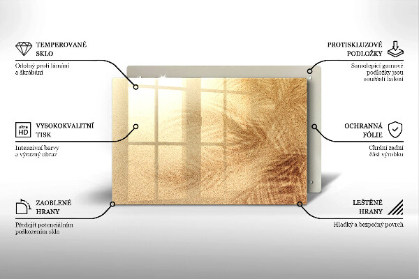 Tocător sticlă Vacanță pe plajă cu nisip