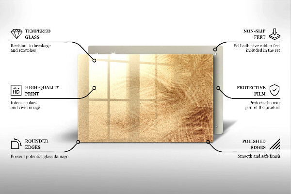 Tocător sticlă Vacanță pe plajă cu nisip