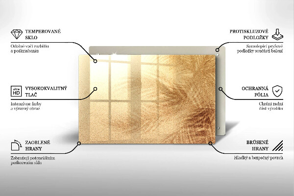 Tocător sticlă Vacanță pe plajă cu nisip