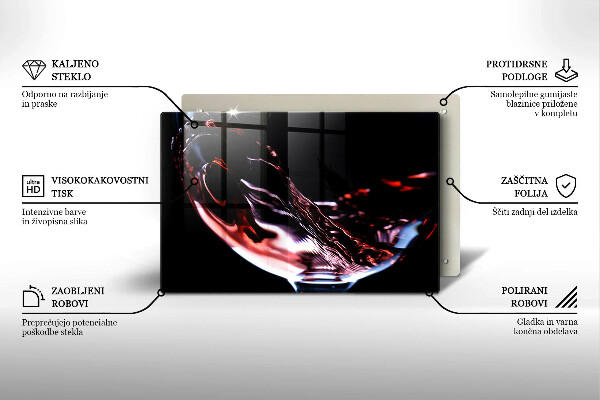 Tocător de bucătărie Un pahar de vin roșu