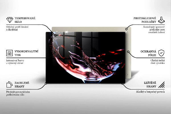 Tocător de bucătărie Un pahar de vin roșu