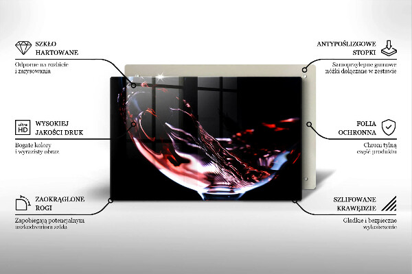 Tocător de bucătărie Un pahar de vin roșu