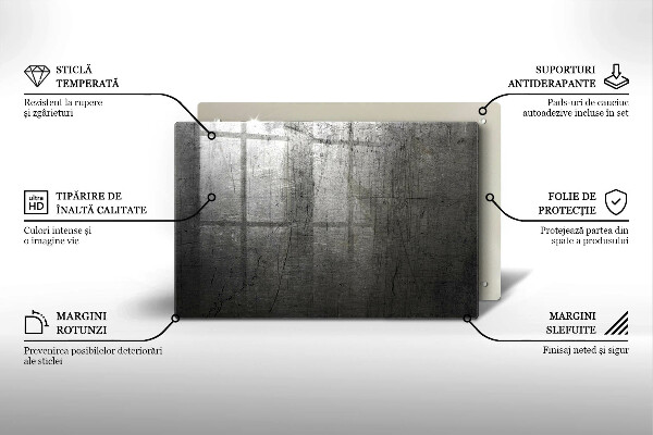 Tocător de bucătărie Textura metalică