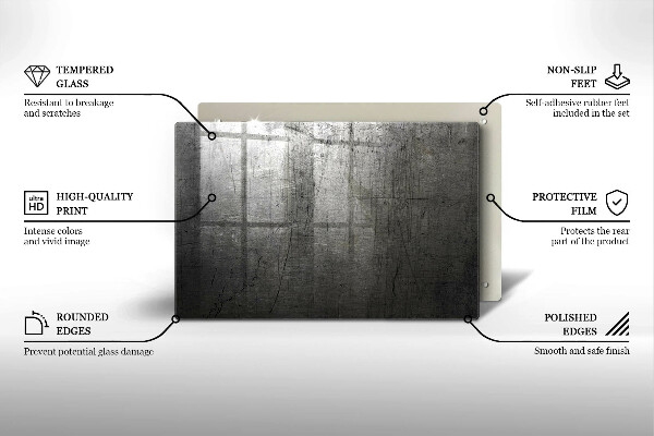 Tocător de bucătărie Textura metalică