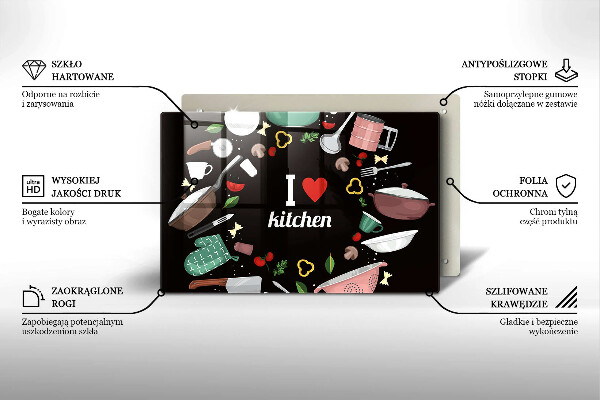 Tocător de bucătărie Ilustrație Iubesc bucătăria