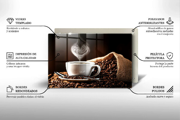 Tocător de bucătărie Cafea și o ceașcă