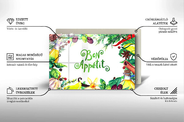 Tocător de bucătărie Inscripție Bon appetit