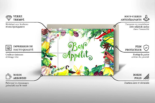 Tocător de bucătărie Inscripție Bon appetit