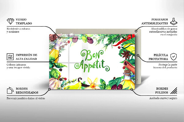 Tocător de bucătărie Inscripție Bon appetit