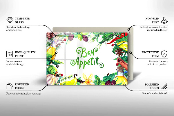 Tocător de bucătărie Inscripție Bon appetit