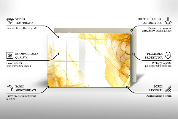 Tocător de bucătărie Abstracția aurie