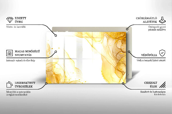 Tocător de bucătărie Abstracția aurie