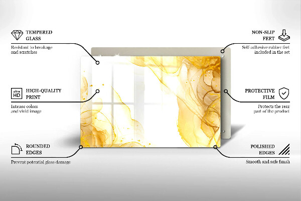 Tocător de bucătărie Abstracția aurie