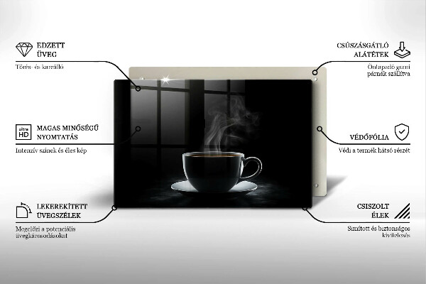 Tocător sticlă ceașcă fierbinte de cafea