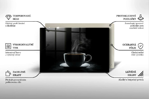 Tocător sticlă ceașcă fierbinte de cafea