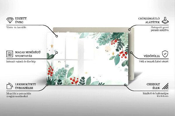 Tocător de bucătărie Acuarelă frunze