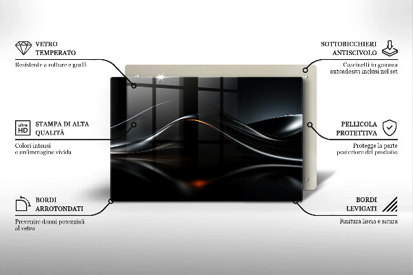Tocător sticlă Design 3D abstract