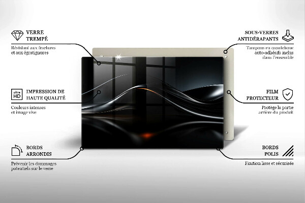 Tocător sticlă Design 3D abstract