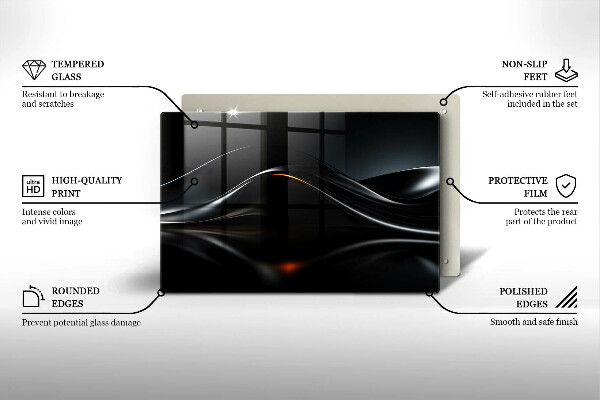 Tocător sticlă Design 3D abstract